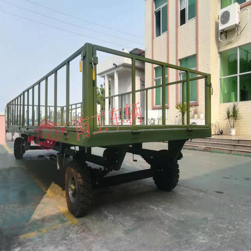 5吨护栏九州网页版登录入口-九州（中国） 全挂底盘拖车 军绿色